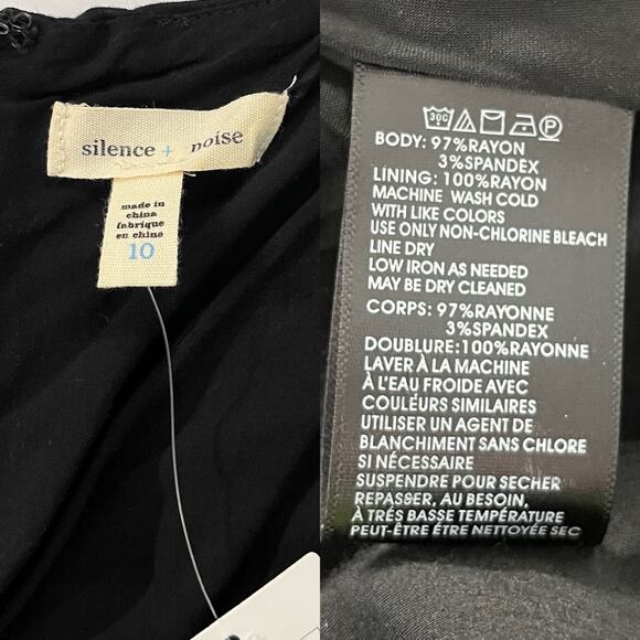 UO Silence + Noise Dress Black 10 Open Back New - Picture 7 of 13